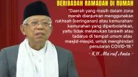 Pesan Wakil Presiden RI untuk Tetap Beribadah di Rumah Selama Ramadan