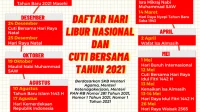 Hari Libur Nasional dan Cuti Bersama Tahun 2021