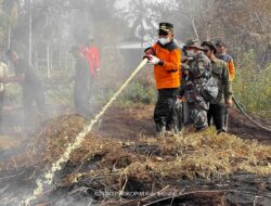 Tinjau Lokasi Karhutla di Rangsang, Plt Bupati Asmar Disambut Hujan Deras