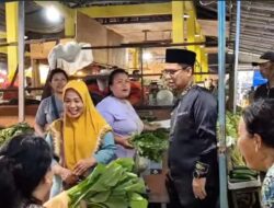Bupati Karimun saat sidak di pasar puan maimun